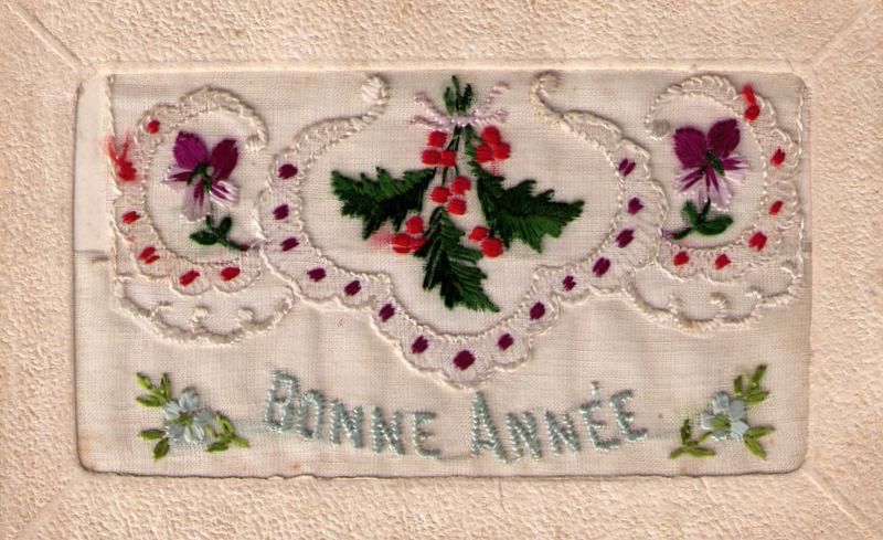 Carte brodée Bonne Année
